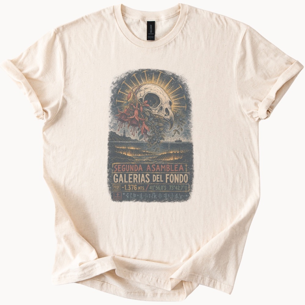 Memento Mori Coastal Gothic Graphic Tee Vintage Skull Design - Picture 3 of 5
